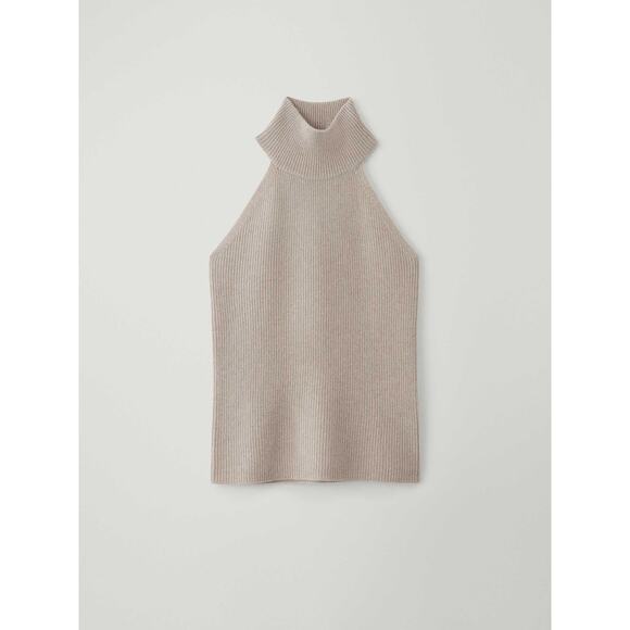 Lisa Yang Freya Organic Cashmere Turtleneck Tank Top - 0 Beige - Picture 5 of 5